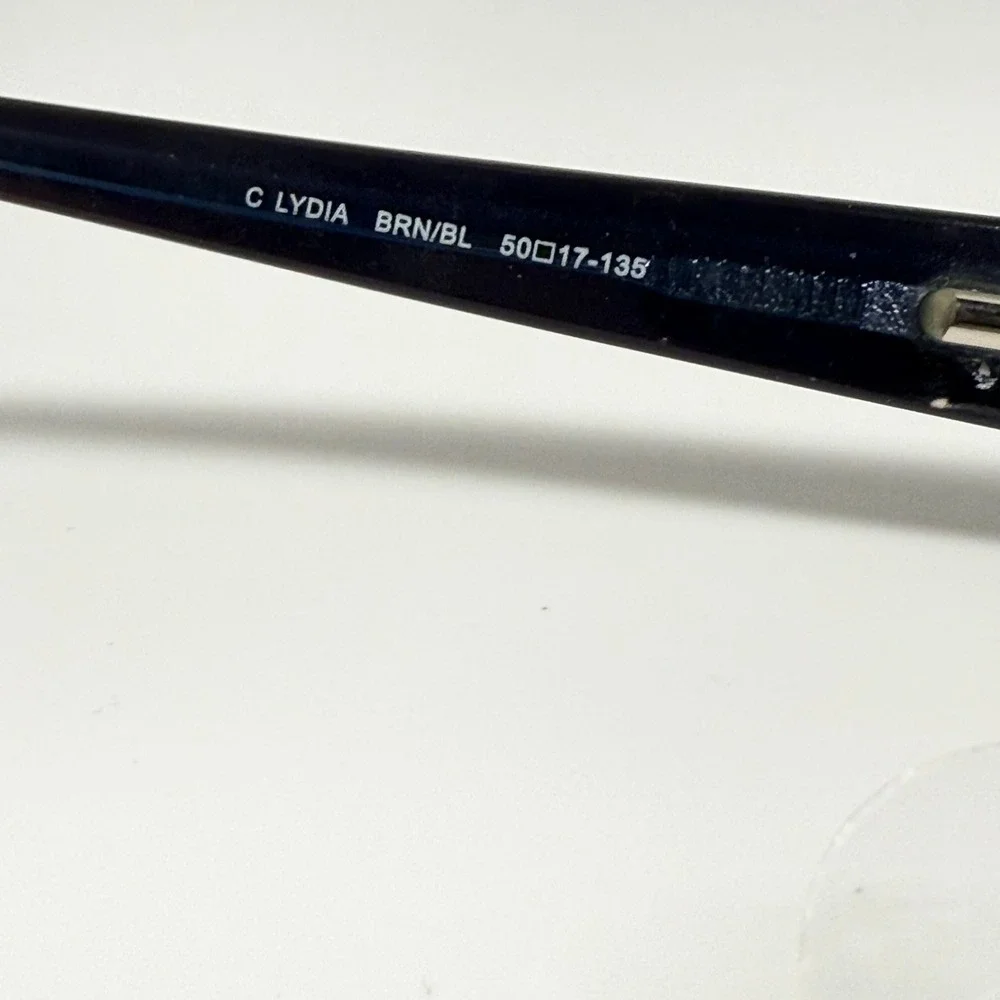 Candies C Lydia Rectangular Eyeglass Frames Brown Blue 50-17-135 C LYDIA BRN/BL